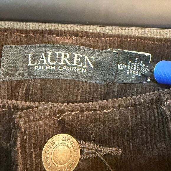 NWT Lauren Ralph Lauren Jean Women 10P Brown Mid Rise Straight Leg Corduroy Pant - Picture 4 of 10